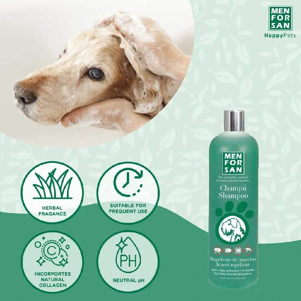 Champú Repelente para Perros con Citronela – Protección Natural contra Pulgas y Garrapatas (Menforsan, 300ml aprox.)