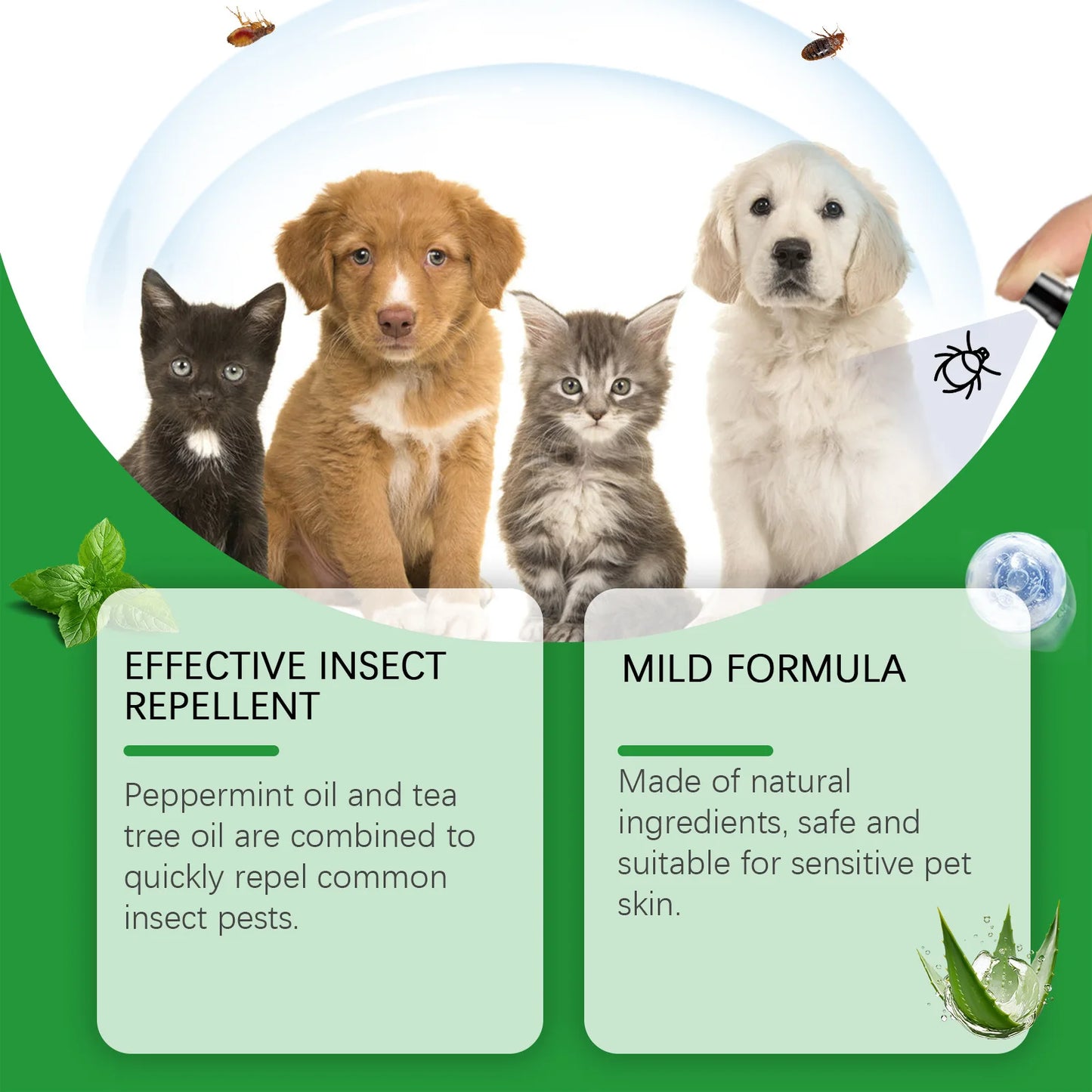 Spray Antipulgas y Antiparásitos Natural para Perros y Gatos – 100ml Protección Eficaz y Sin Irritación