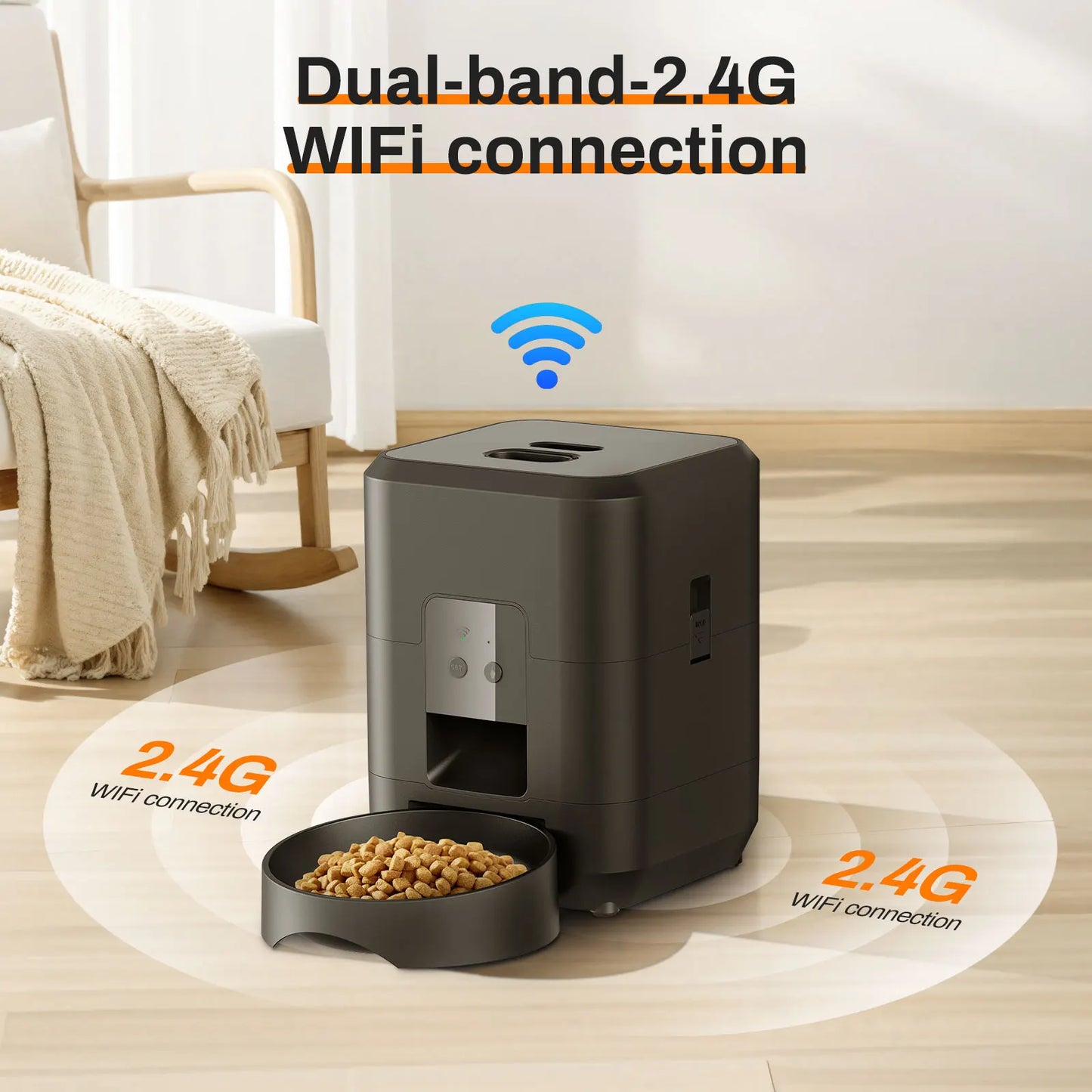 Comedero Automático WiFi para Mascotas – Programable con Pantalla LCD, Capacidad 2L