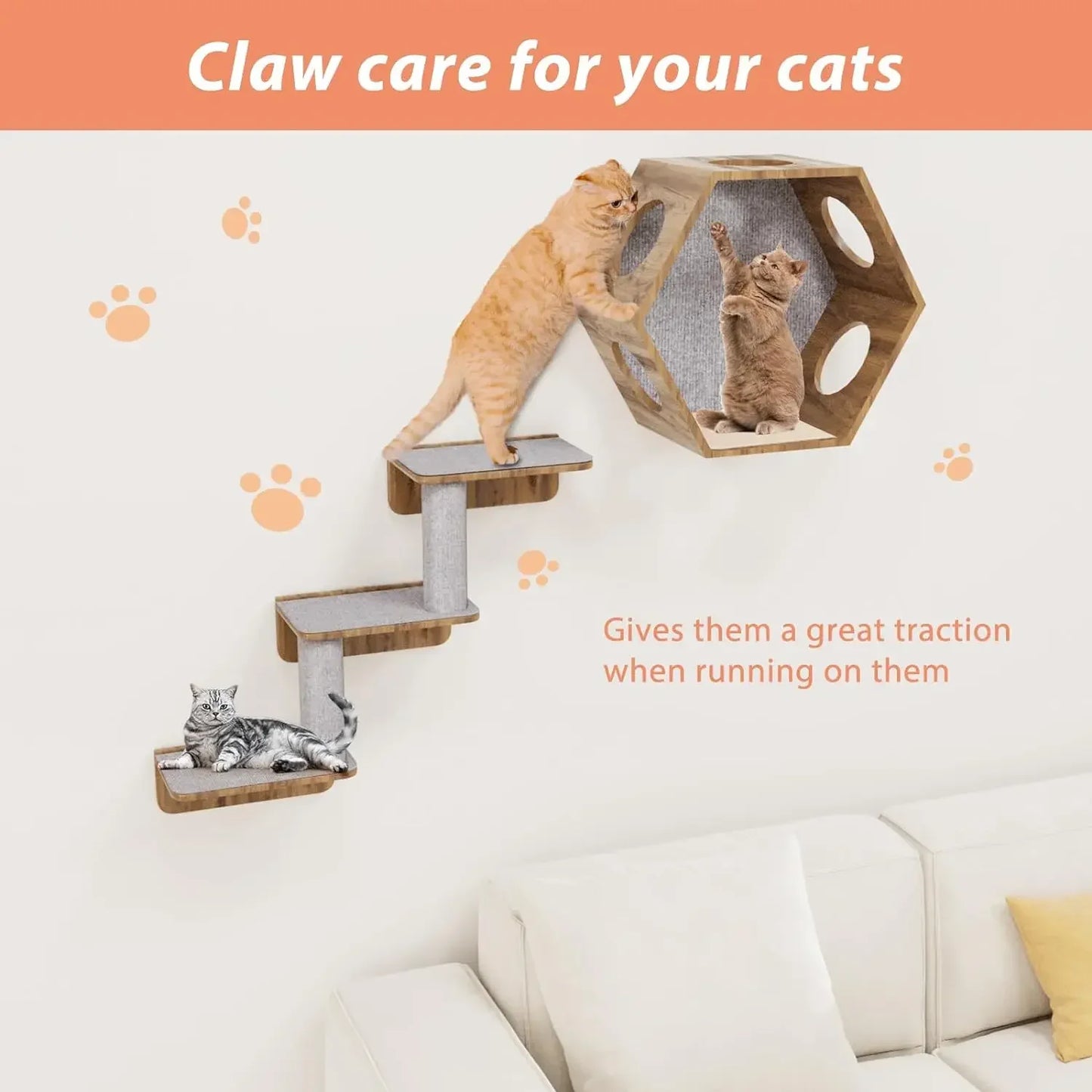 Alfombra Antiarañazos para Gatos – Autoadhesiva y Reutilizable – Protección de Sofás, Paredes y Muebles