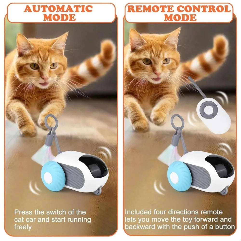 Juguete Interactivo Inteligente para Gatos y Perros con Mando y Sensor de Obstáculos – Recargable USB y Modo Autónomo