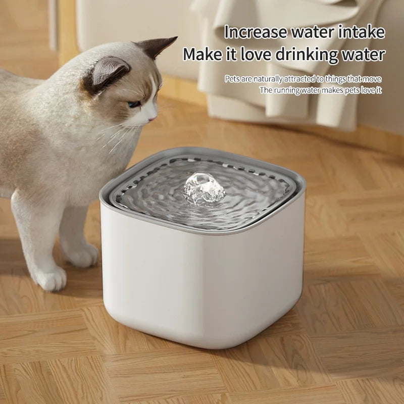 Fuente de Agua Automática para Gatos – 3L, Filtro Recirculante, Ultra Silenciosa, USB