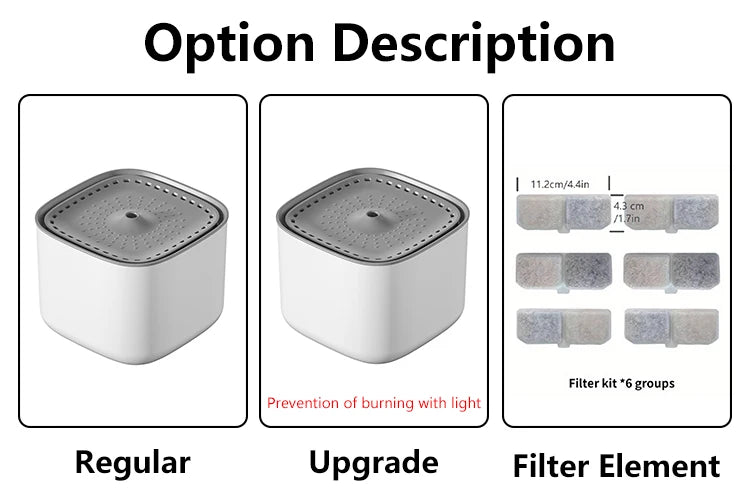 Fuente de Agua Automática para Gatos – 3L, Filtro Recirculante, Ultra Silenciosa, USB