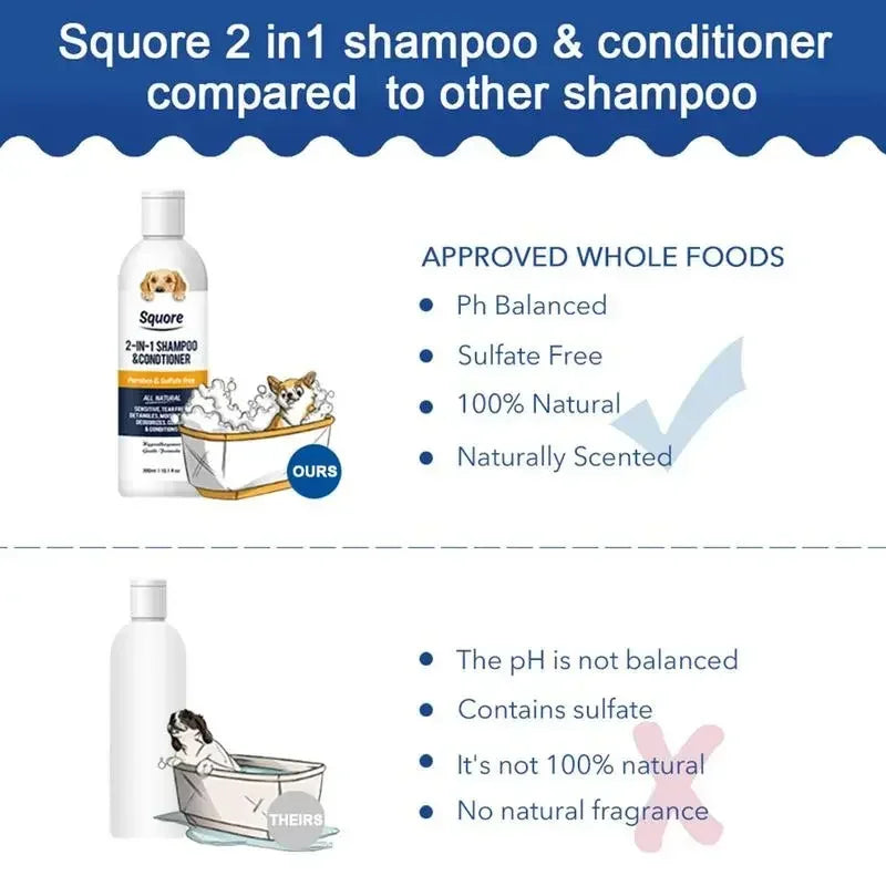 Champú y Acondicionador 2 en 1 para Perros y Gatos – Limpieza Profunda y Suavidad Total (300ml)