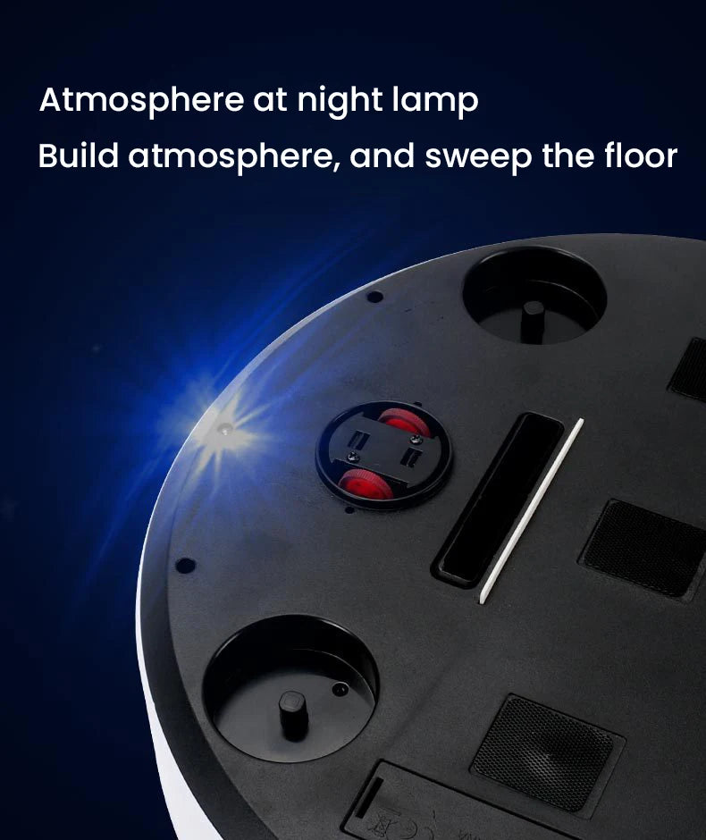 Robot Aspirador Inteligente 5 en 1 (Especial filtro Alérgicos) – Barrido, Aspirado, Fregado, Pulverización y Luz LED – Ultra Delgado, USB Recargable y Silencioso