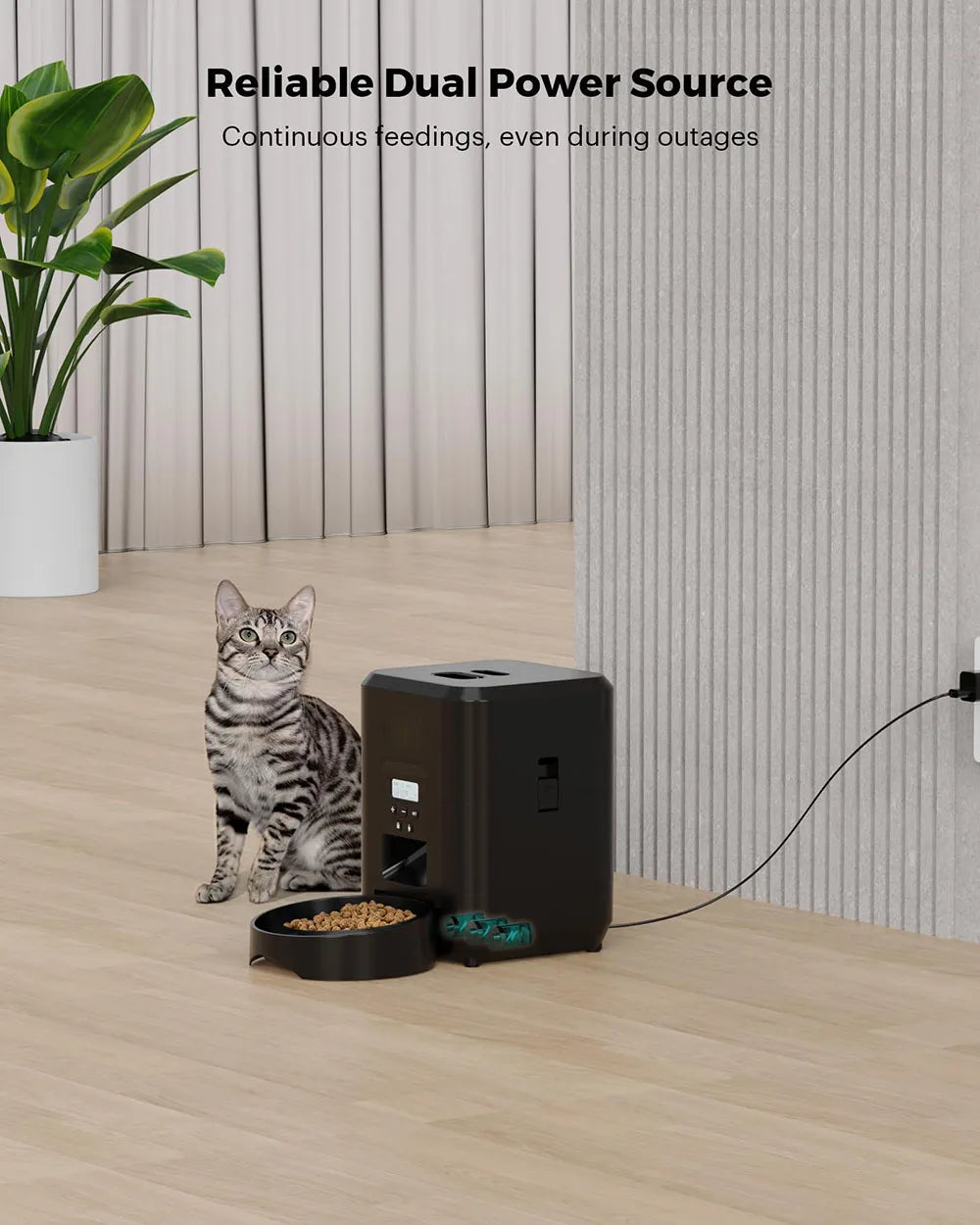 Comedero Automático WiFi para Mascotas – Programable con Pantalla LCD, Capacidad 2L