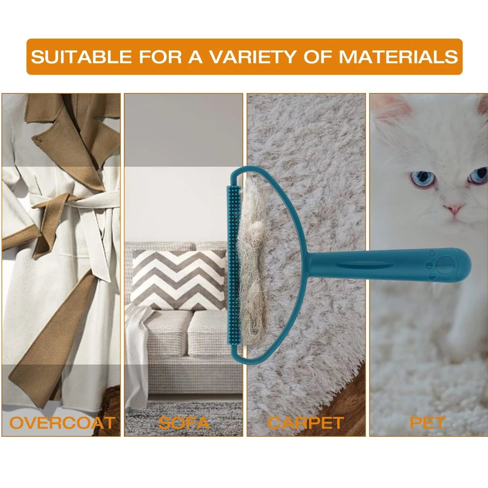 Elimina Pelos en Segundos – Cepillo Reutilizable de Silicona Doble Cara para Mascotas, Portátil y Reutilizable para Ropa, Sofás y Más