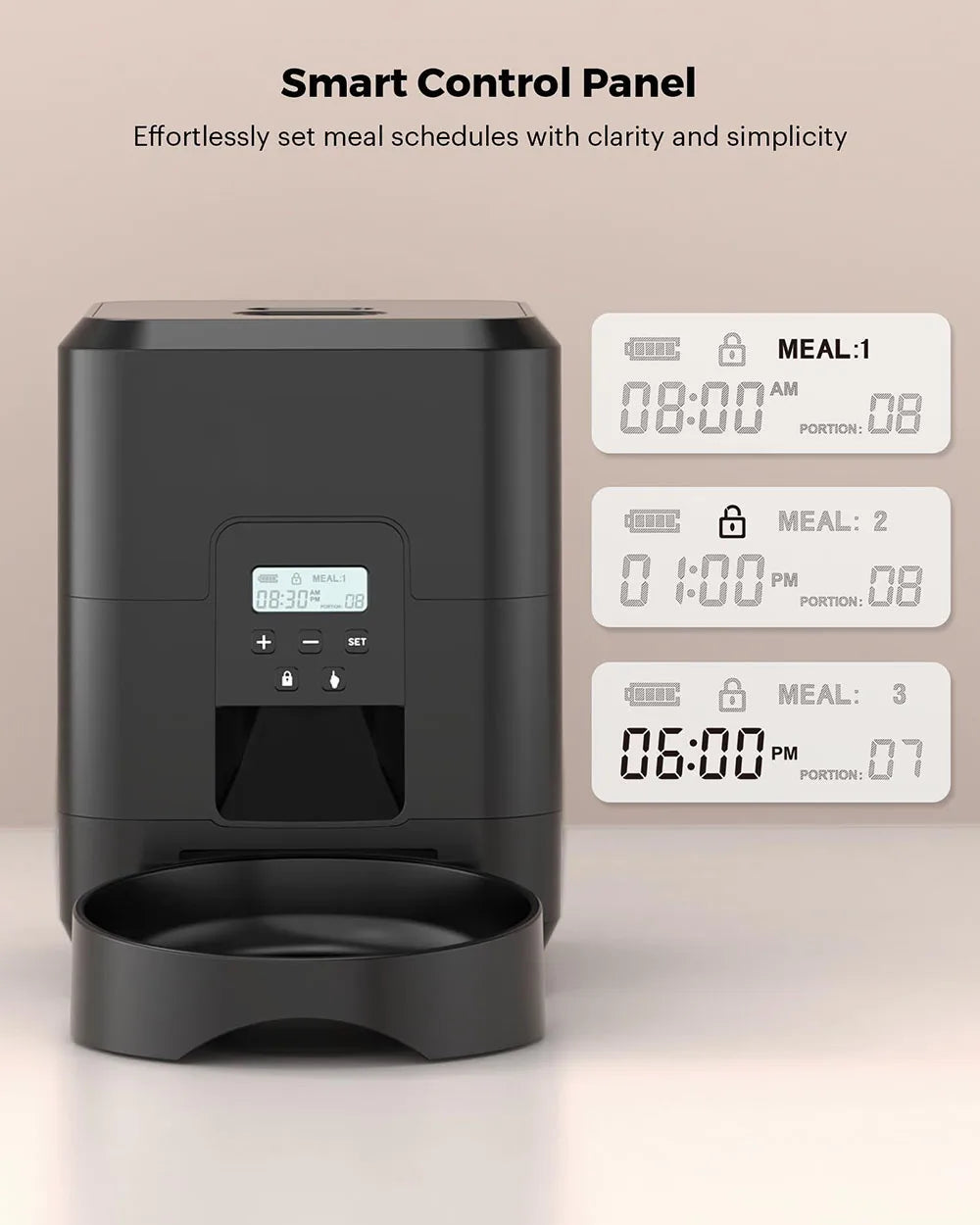 Comedero Automático WiFi para Mascotas – Programable con Pantalla LCD, Capacidad 2L