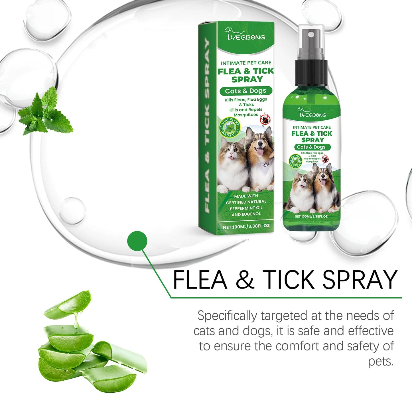 Spray Antipulgas y Antiparásitos Natural para Perros y Gatos – 100ml Protección Eficaz y Sin Irritación