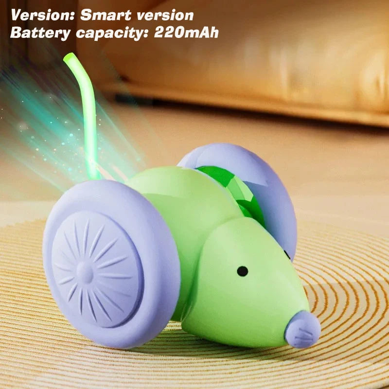 Juguete Interactivo Inteligente para Gatos y Perros con Mando y Sensor de Obstáculos – Recargable USB y Modo Autónomo