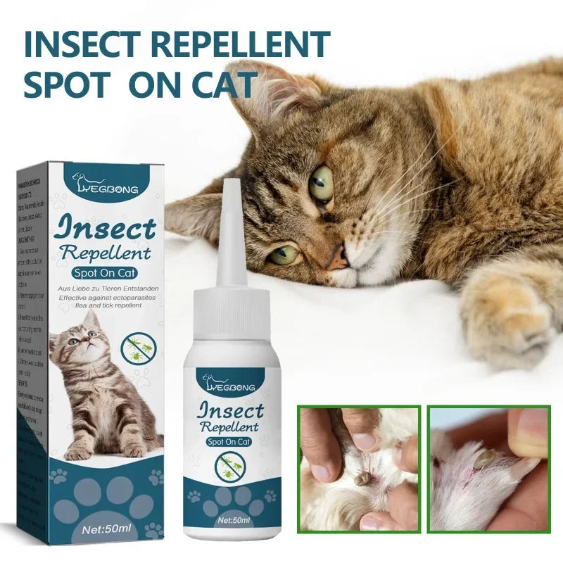 Antipulgas y Antigarrapatas Natural para Perros y Gatos – Spray 50ml Efectivo contra Ácaros, Pulgas y Garrapatas