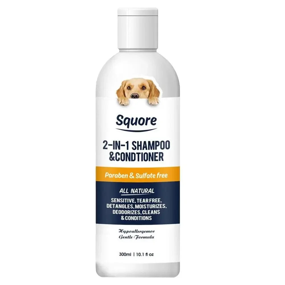 Champú y Acondicionador 2 en 1 para Perros y Gatos – Limpieza Profunda y Suavidad Total (300ml)