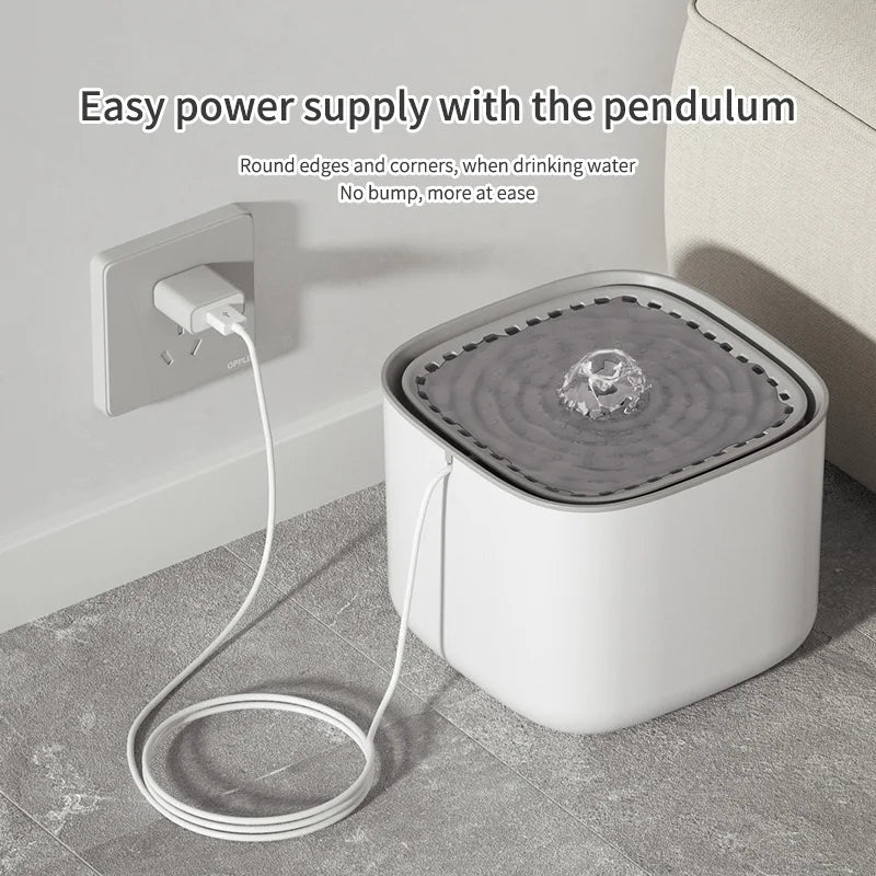 Fuente de Agua Automática para Gatos – 3L, Filtro Recirculante, Ultra Silenciosa, USB