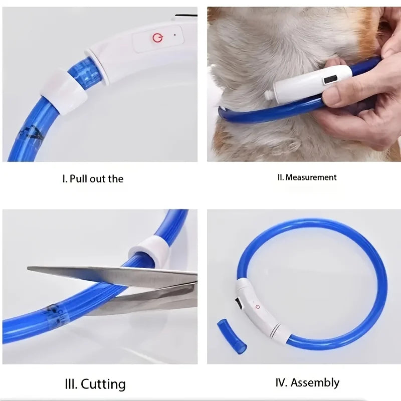 Collar Luminoso LED para Perros – Recargable por USB y Antipérdida