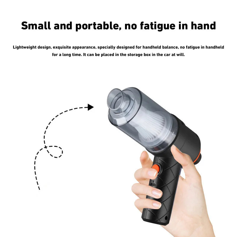 Aspiradora de Mano FILTRO HEPA, Inalámbrica, Especial Mascotas 120W – 9000Pa Ultra Potente, Portátil, Sin Bolsa, para Coche, Hogar y Oficina