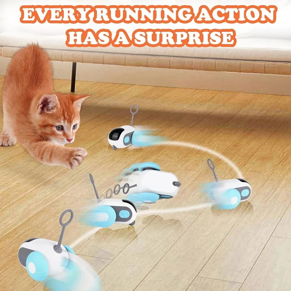 Juguete Interactivo Inteligente para Gatos y Perros con Mando y Sensor de Obstáculos – Recargable USB y Modo Autónomo