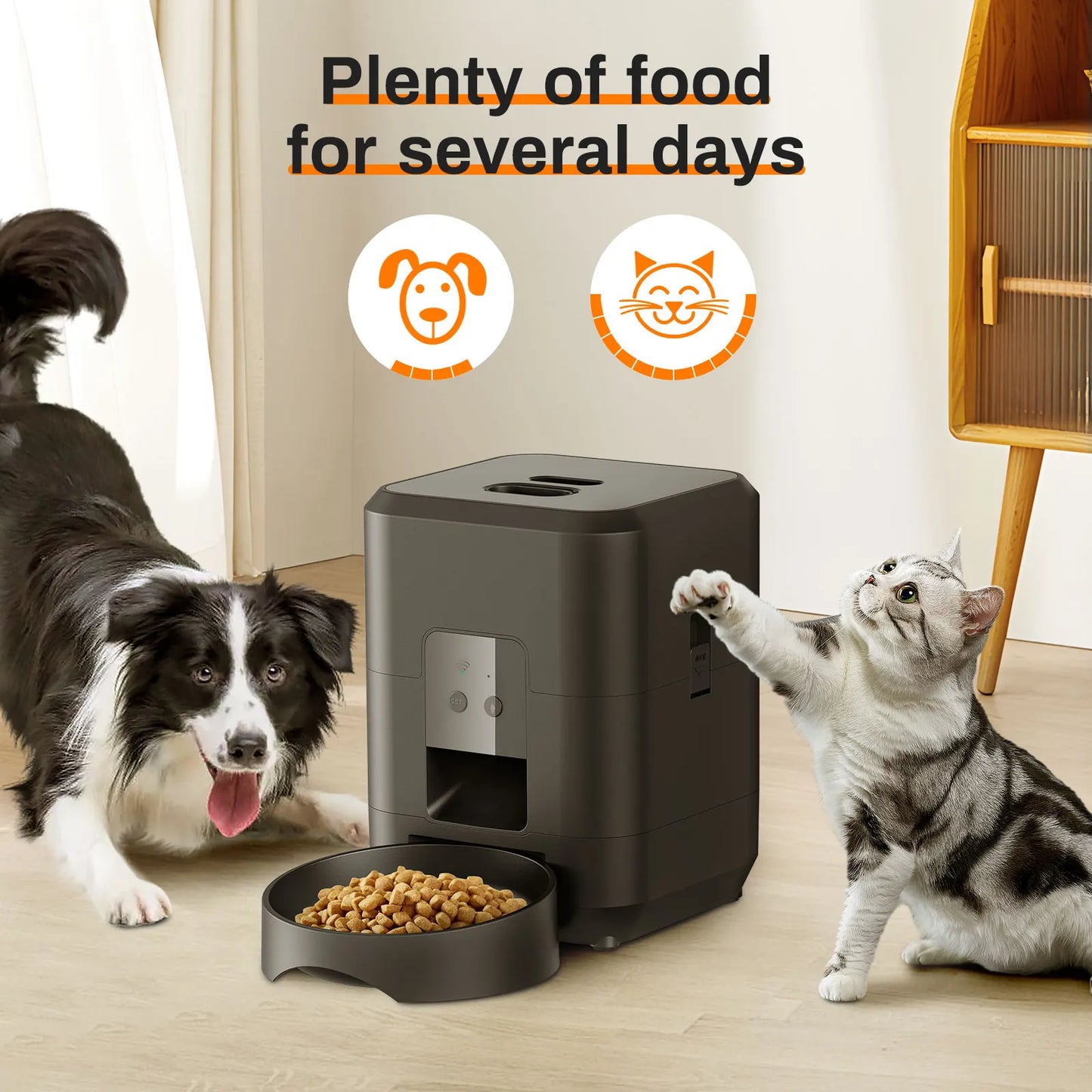 Comedero Automático WiFi para Mascotas – Programable con Pantalla LCD, Capacidad 2L