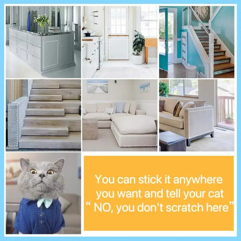 Cinta Antiarañazos Transparente para Gatos – Entrenamiento y Protección de Muebles – Residuo Cero