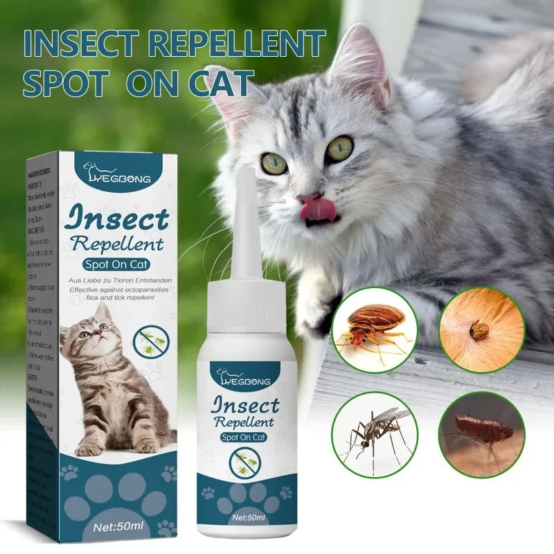Antipulgas y Antigarrapatas Natural para Perros y Gatos – Spray 50ml Efectivo contra Ácaros, Pulgas y Garrapatas