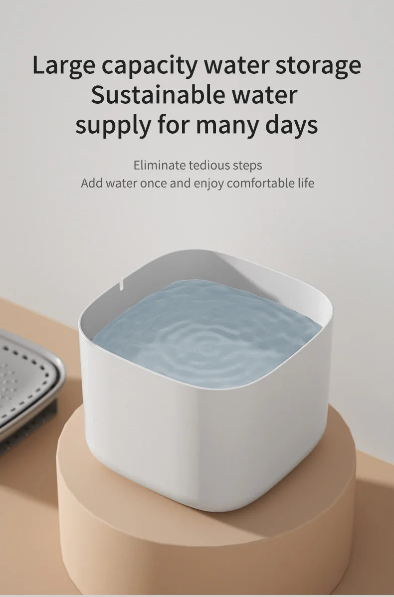 Fuente de Agua Automática para Gatos – 3L, Filtro Recirculante, Ultra Silenciosa, USB