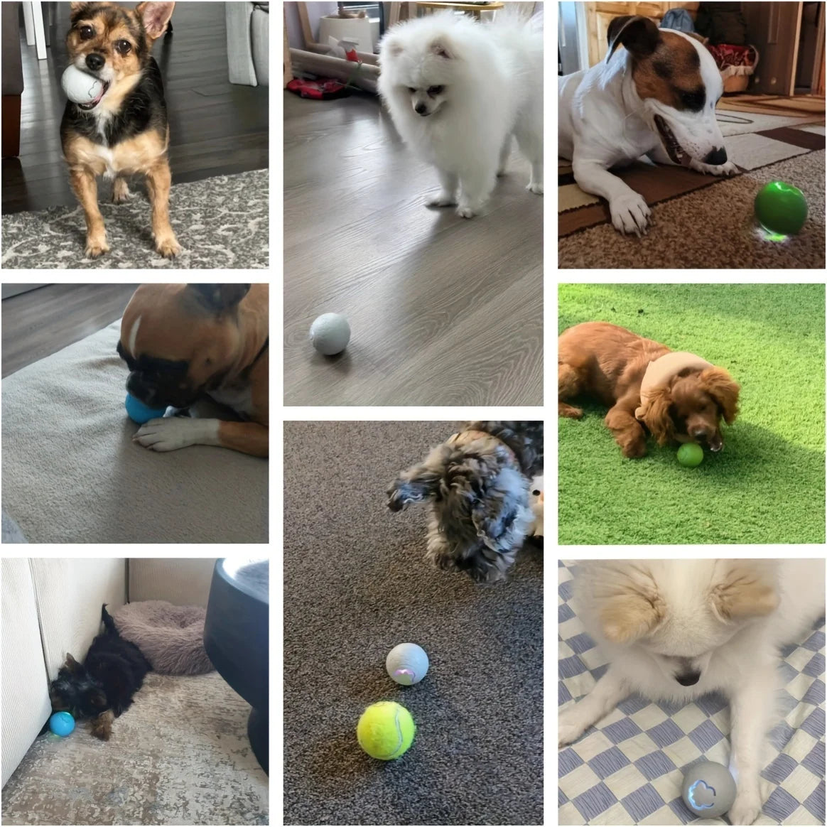 Pelota Electrónica Interactiva para Mascotas – Rebote Automático, Recargable por USB, con Luces RGB