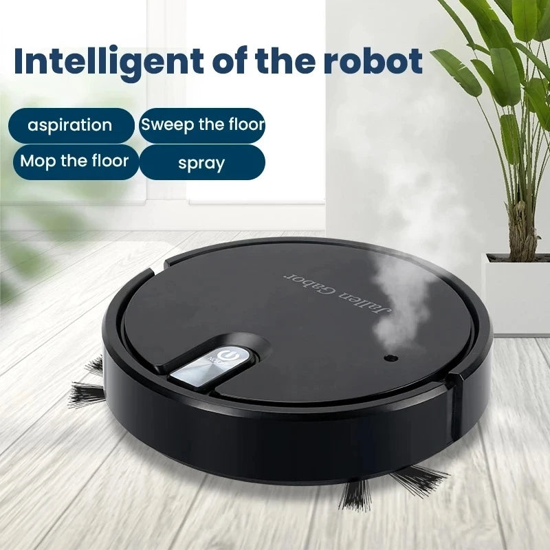 Robot Aspirador Inteligente 5 en 1 (Especial filtro Alérgicos) – Barrido, Aspirado, Fregado, Pulverización y Luz LED – Ultra Delgado, USB Recargable y Silencioso