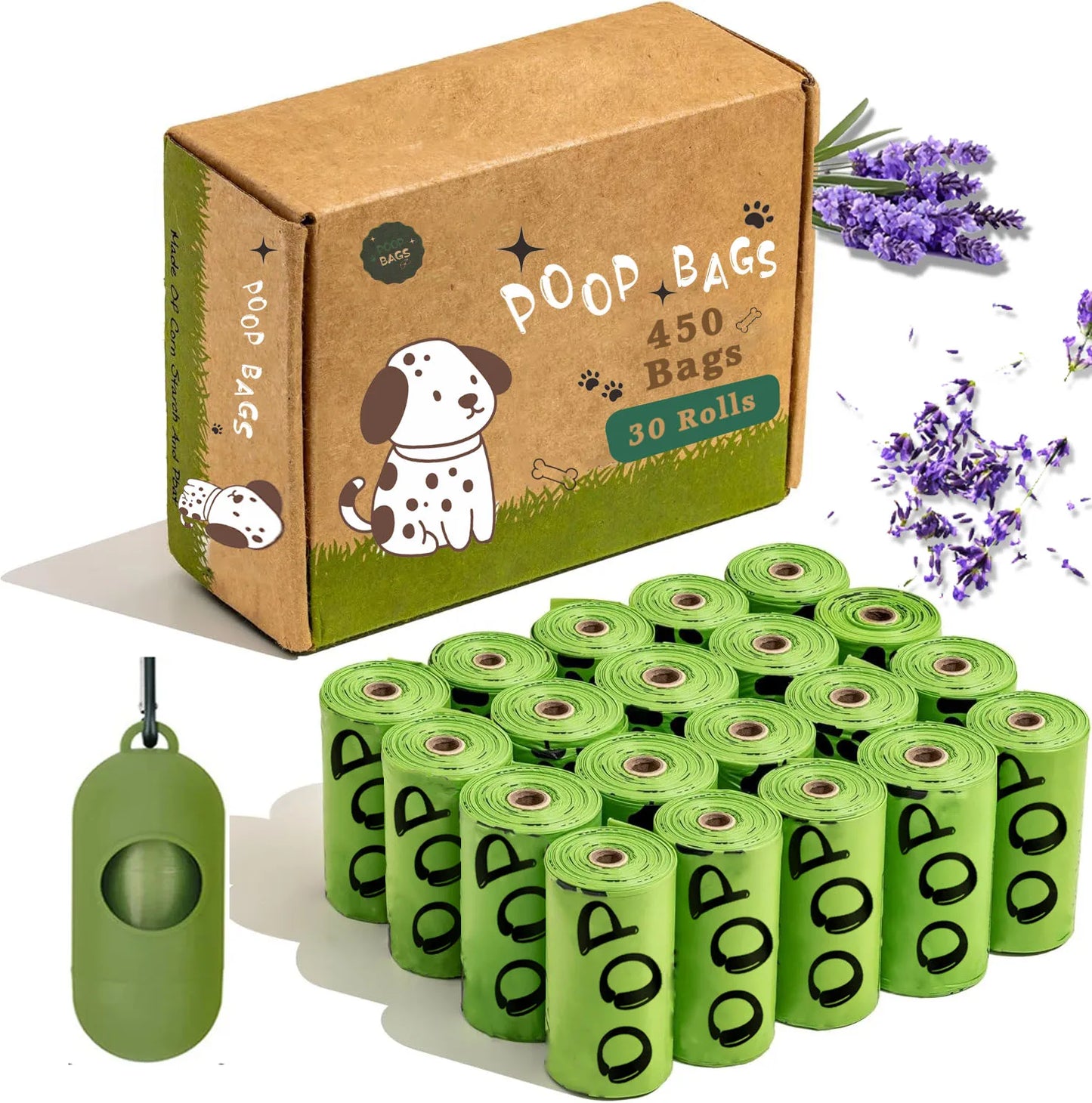 Bolsas Biodegradables para Heces de Perro – Con Aroma a Lavanda y Dispensador Incluido