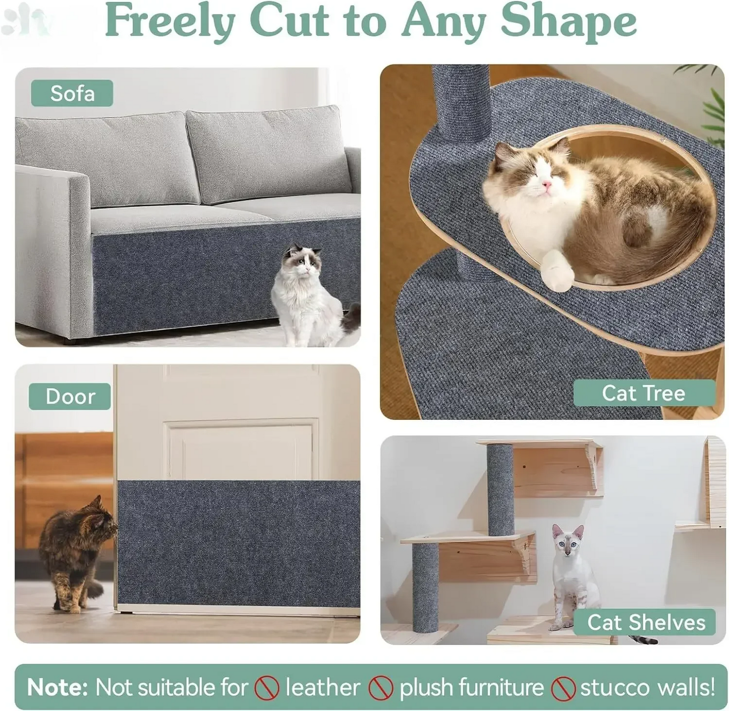 Alfombra Antiarañazos para Gatos – Autoadhesiva y Reutilizable – Protección de Sofás, Paredes y Muebles
