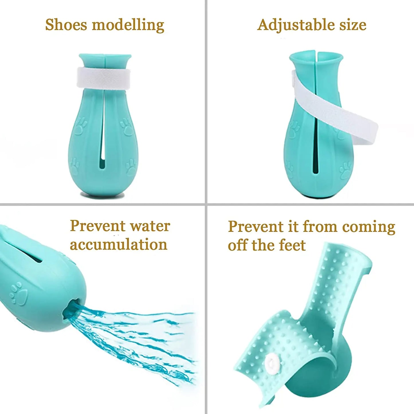 Botas de Silicona Antirrayaduras para Gatos – Set de 4 Protectores de Patas Ajustables para Baño, Corte de Uñas y Veterinario