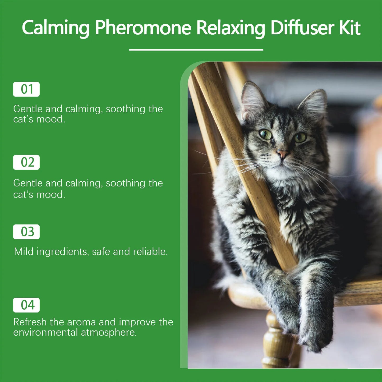 Difusor Calmante de Feromonas para Gatos YEGBONG – Anti-Estrés, Antiansiedad y Relajante Natural (45ml)