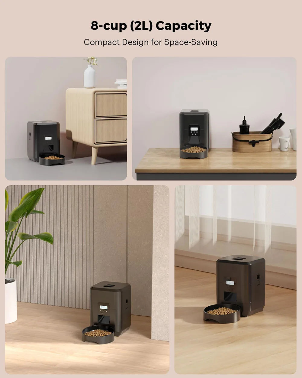 Comedero Automático WiFi para Mascotas – Programable con Pantalla LCD, Capacidad 2L