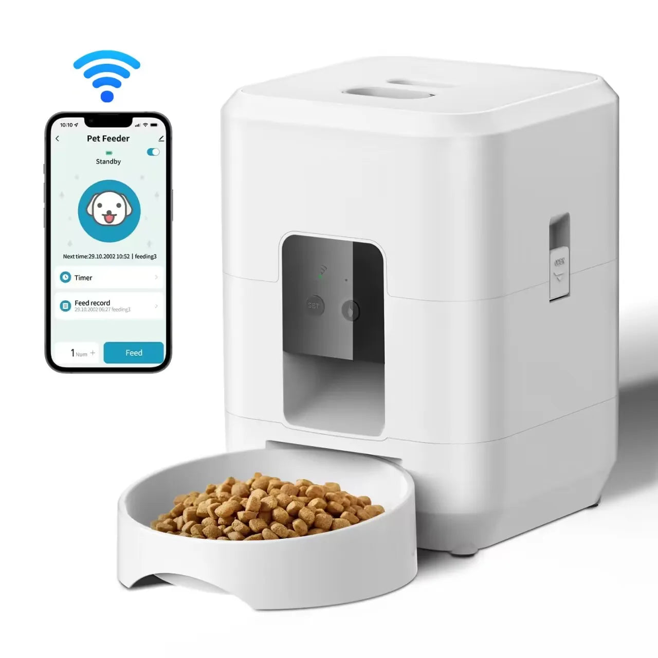 Comedero Automático WiFi para Mascotas – Programable con Pantalla LCD, Capacidad 2L