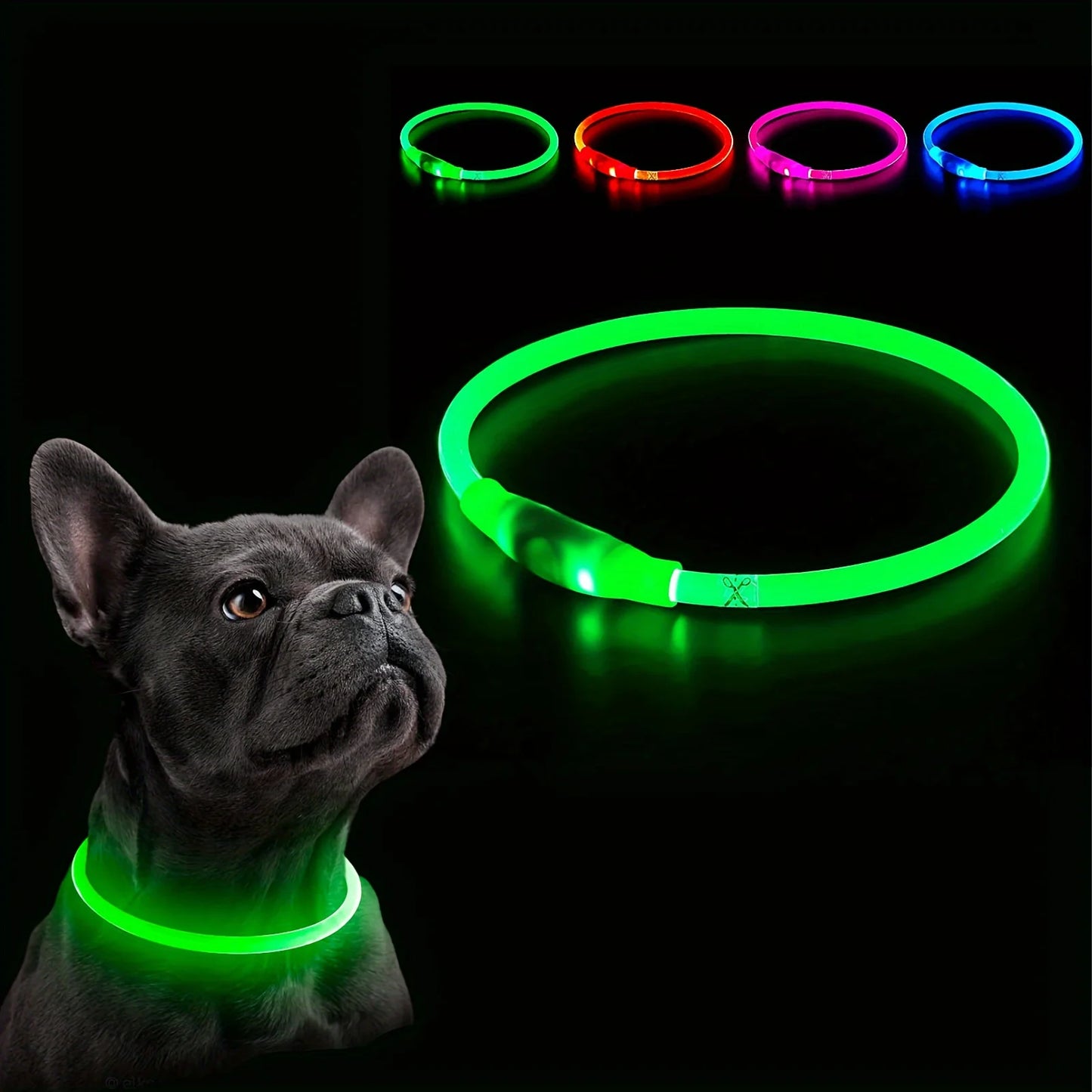Collar Luminoso LED para Perros – Recargable por USB y Antipérdida