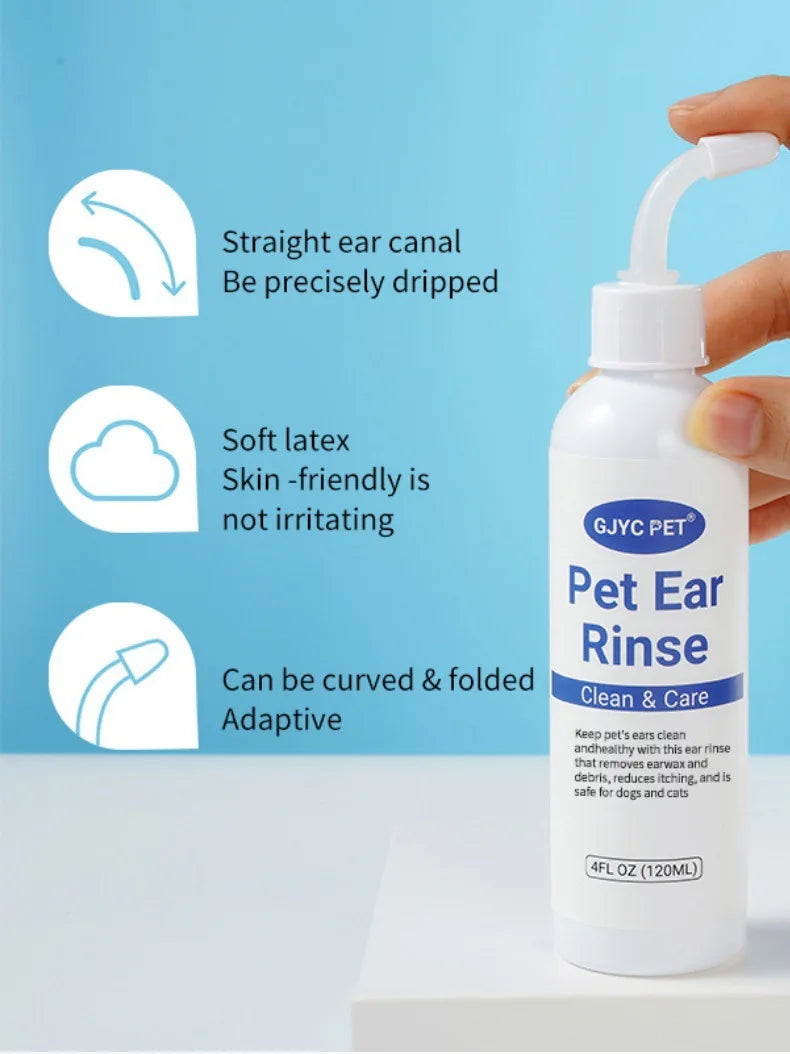 Gotas Limpiadoras de Oídos para Perros y Gatos – Fórmula Hipoalergénica y Antimites (120ml)