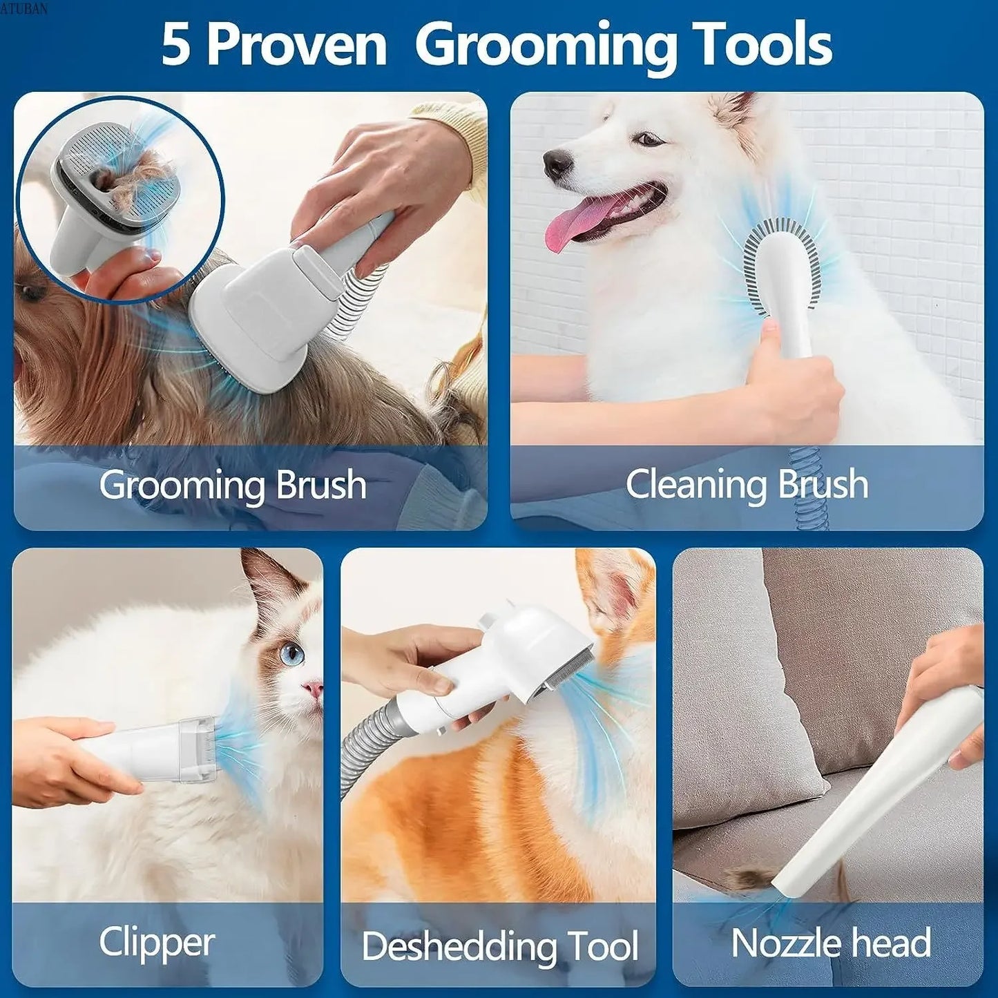 Olvídate del Pelo en Casa – Aspiradora Con Filtro HEPA, Silenciosa, con Cepillo para Mascotas y Recipiente de 2,3L