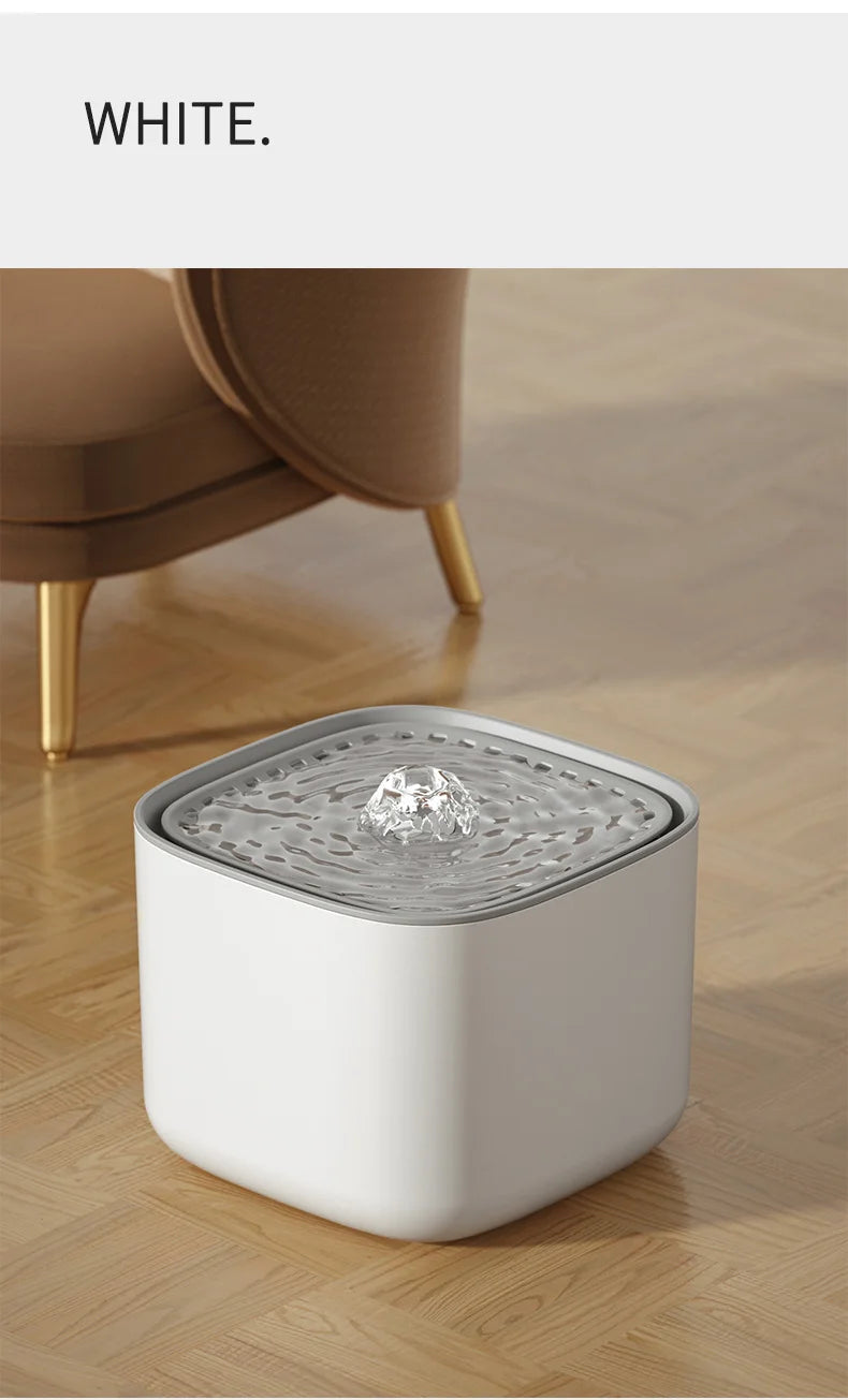 Fuente de Agua Automática para Gatos – 3L, Filtro Recirculante, Ultra Silenciosa, USB