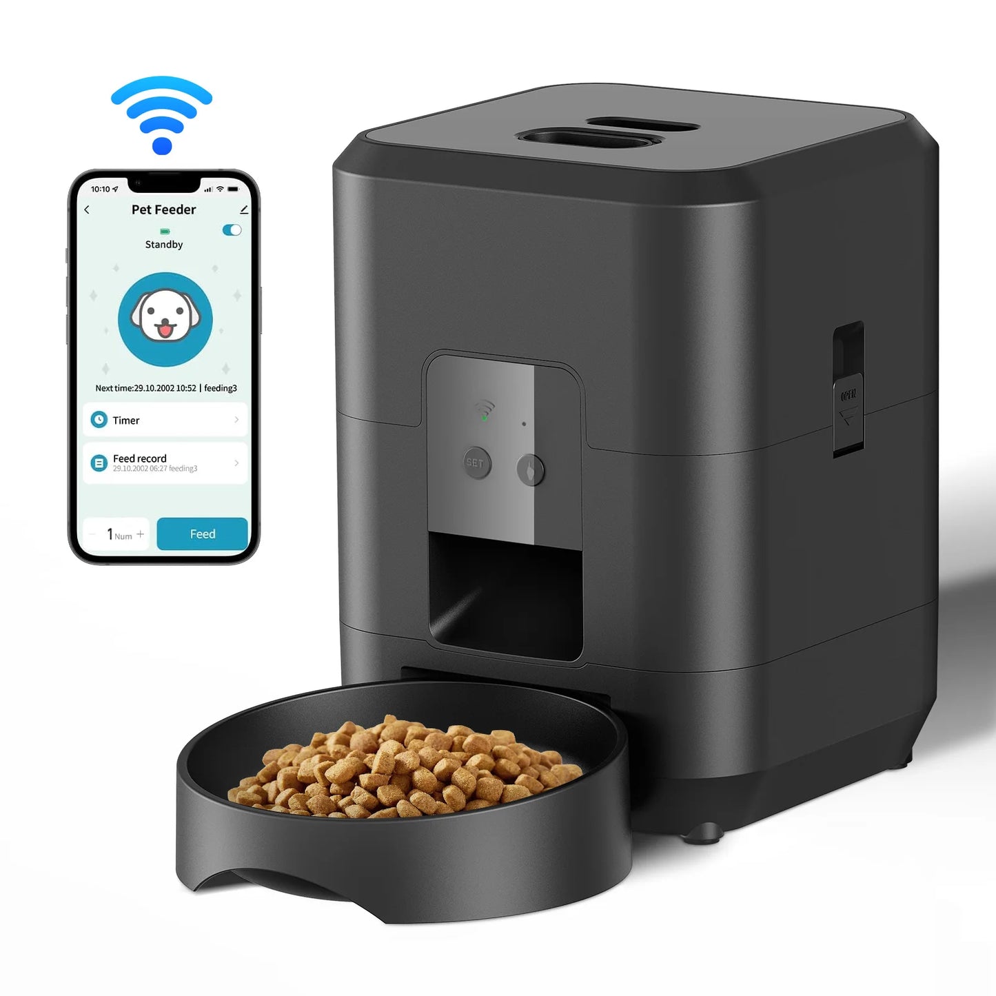 Comedero Automático WiFi para Mascotas – Programable con Pantalla LCD, Capacidad 2L