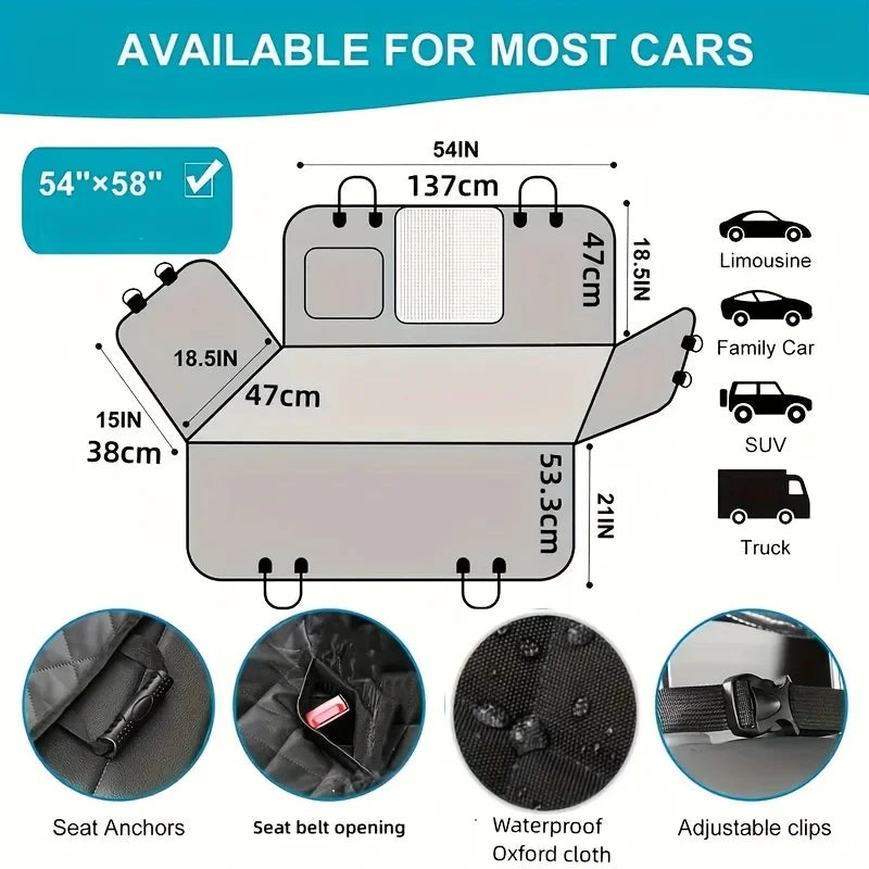 Asiento Protector para Perros – Viajes Seguros y Cómodos en Coche (Tamaño Mediano, Universal)