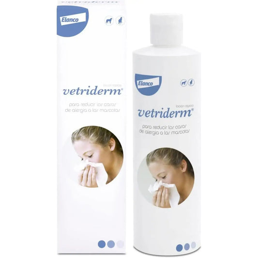 VETRIDERM Loción Antialérgica para Mascotas – Reduce Pelo, Olores y Alergenos (350 ml)