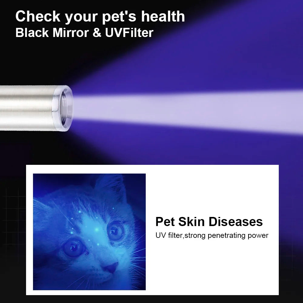 Lámpara UV Veterinaria para Gatos – Detección de Hongos, Acaros y Tiña | Resistente al Agua