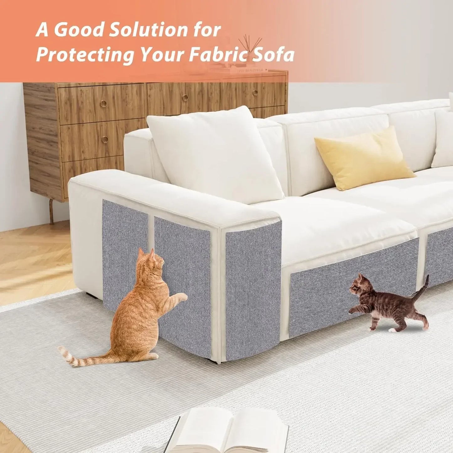 Alfombra Antiarañazos para Gatos – Autoadhesiva y Reutilizable – Protección de Sofás, Paredes y Muebles