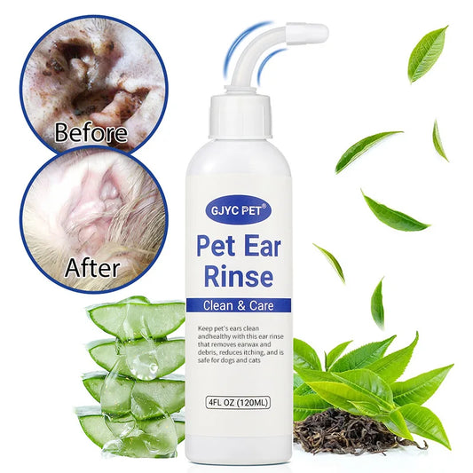 Gotas Limpiadoras de Oídos para Perros y Gatos – Fórmula Hipoalergénica y Antimites (120ml)
