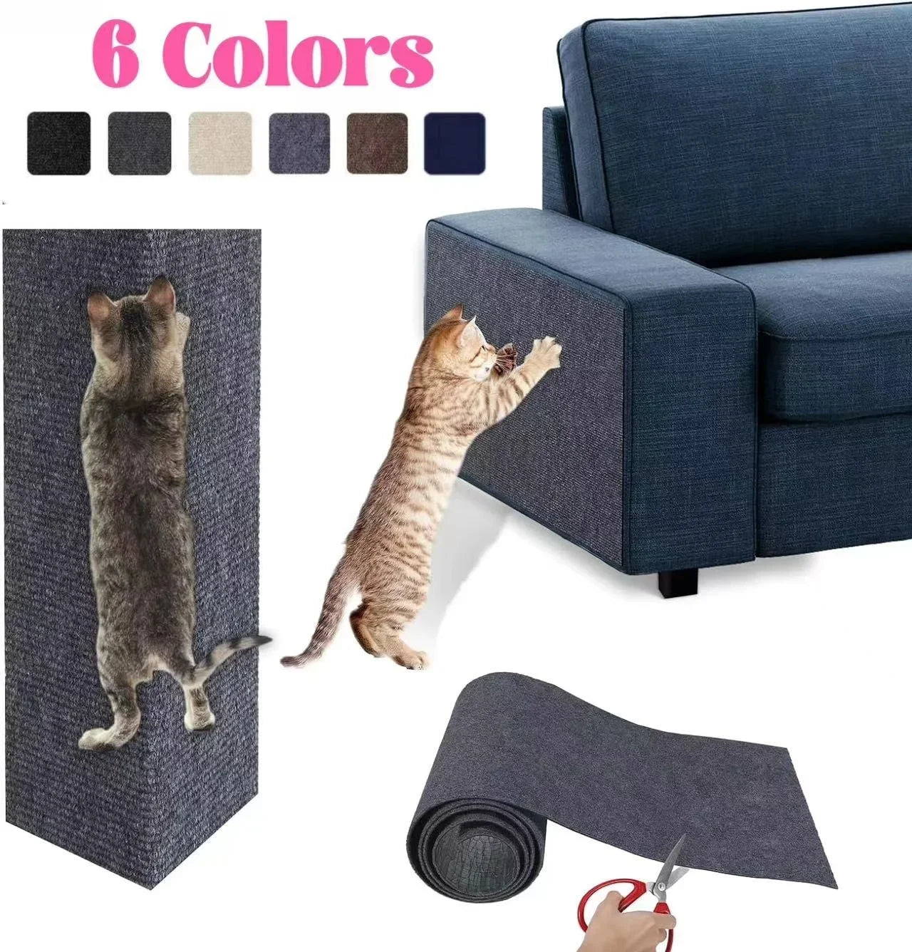 Alfombra Antiarañazos para Gatos – Autoadhesiva y Reutilizable – Protección de Sofás, Paredes y Muebles