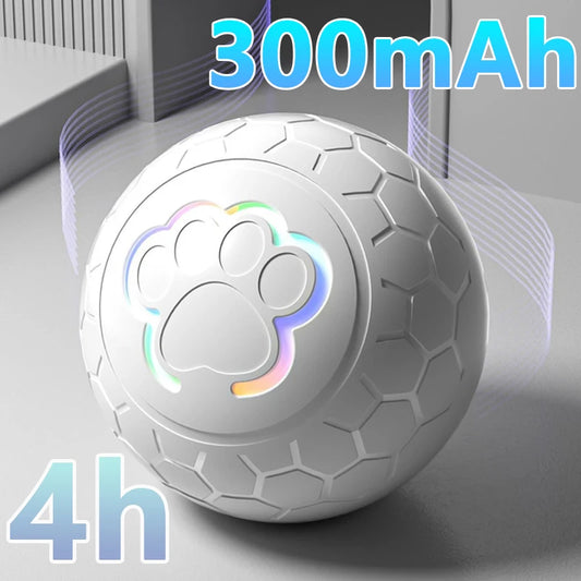 Pelota Electrónica Interactiva para Mascotas – Rebote Automático, Recargable por USB, con Luces RGB