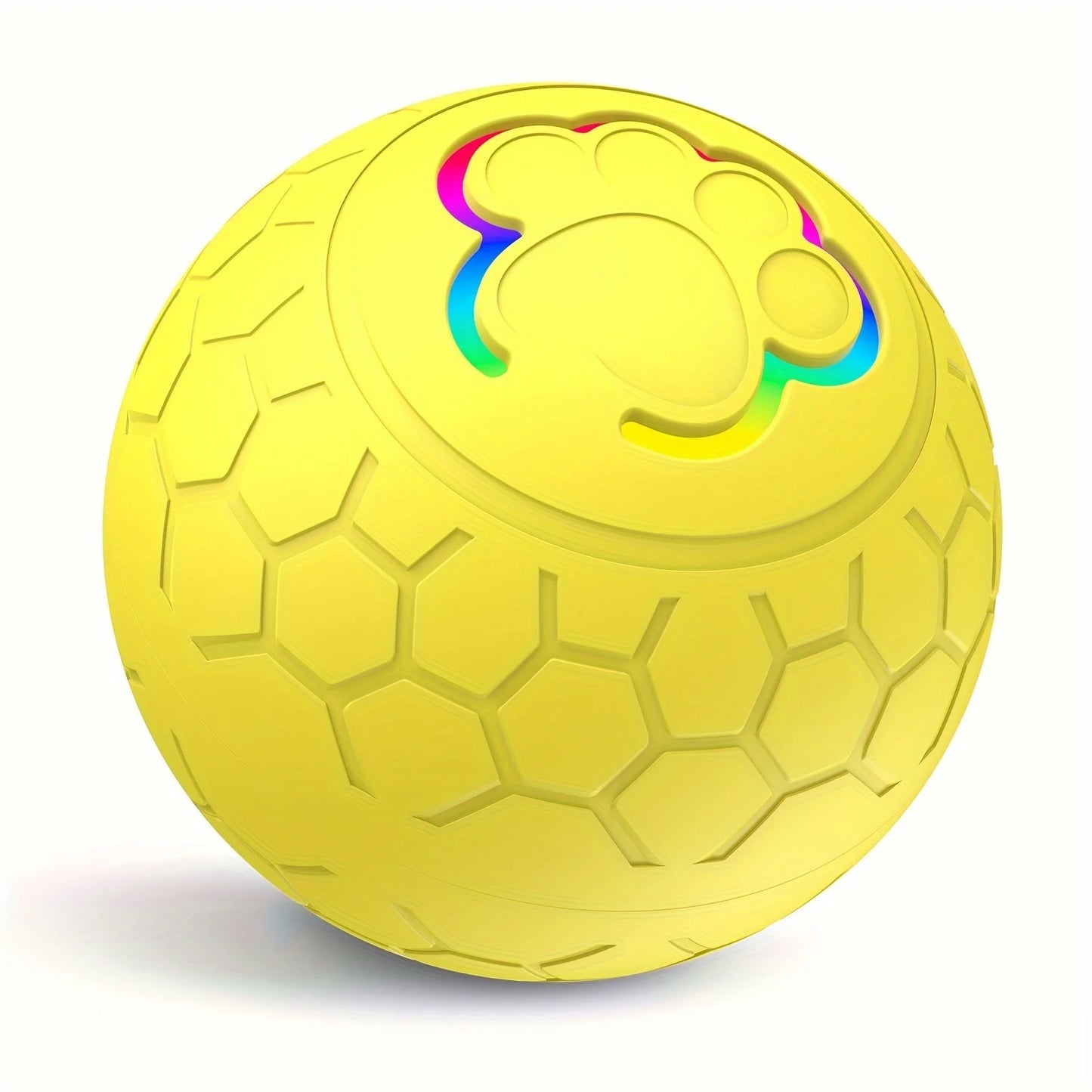 Pelota Electrónica Interactiva para Mascotas – Rebote Automático, Recargable por USB, con Luces RGB