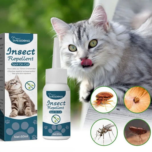Antipulgas y Antigarrapatas Natural para Perros y Gatos – Spray 50ml Efectivo contra Ácaros, Pulgas y Garrapatas