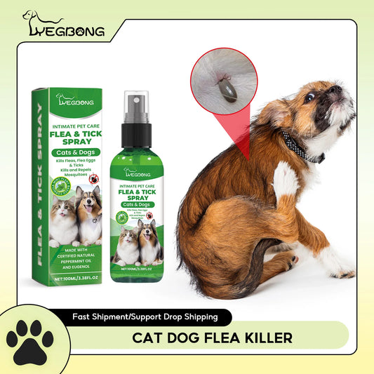 Spray Antipulgas y Antiparásitos Natural para Perros y Gatos – 100ml Protección Eficaz y Sin Irritación